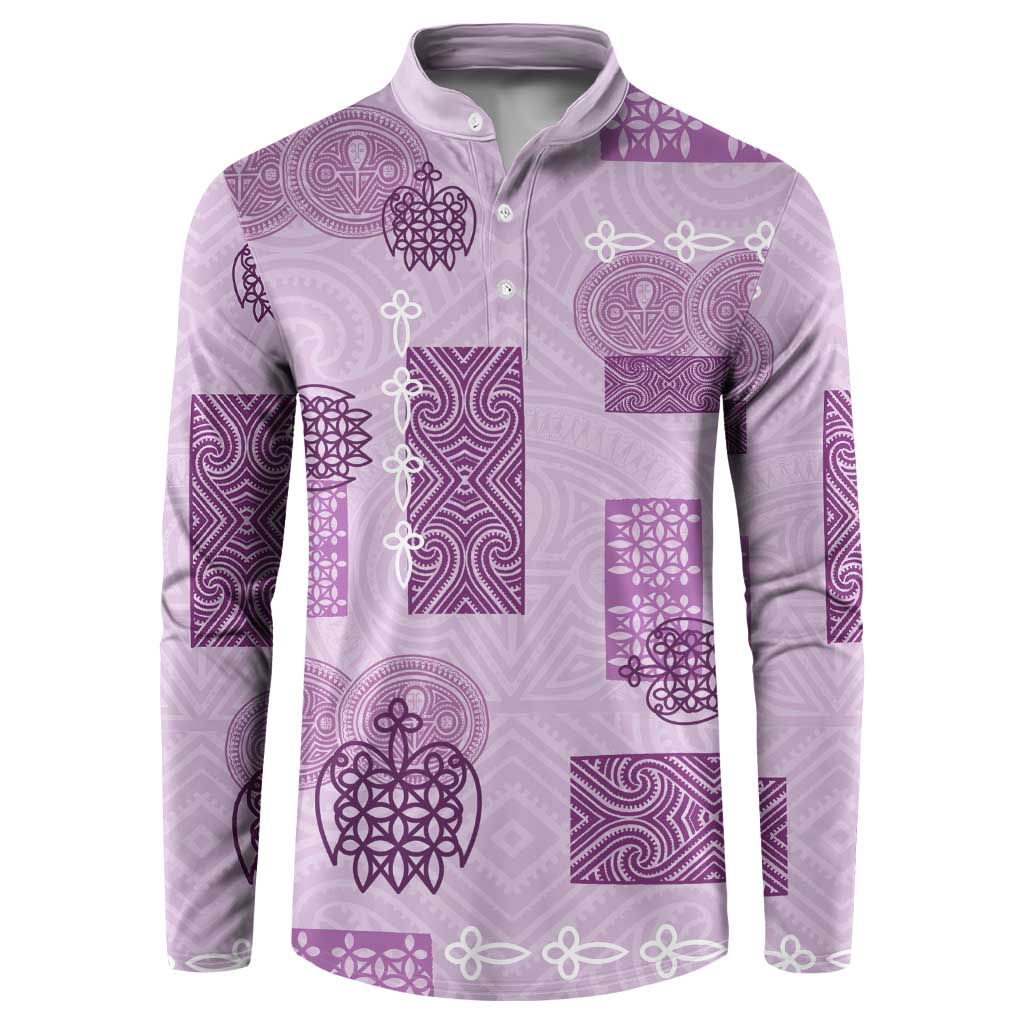 Vintage Lapita Button Sweatshirt Iconic Double Face Pattern Violet