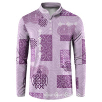 Vintage Lapita Button Sweatshirt Iconic Double Face Pattern Violet