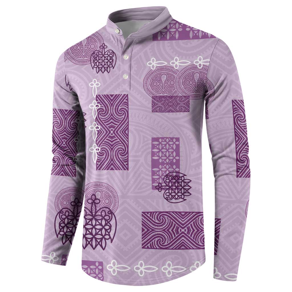 Vintage Lapita Button Sweatshirt Iconic Double Face Pattern Violet