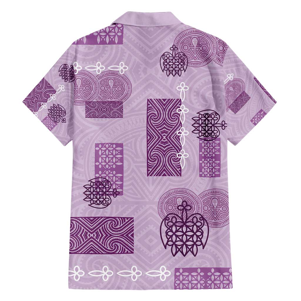 Vintage Lapita Family Matching Off Shoulder Maxi Dress and Hawaiian Shirt Iconic Double Face Pattern Violet LT05 - Polynesian Pride