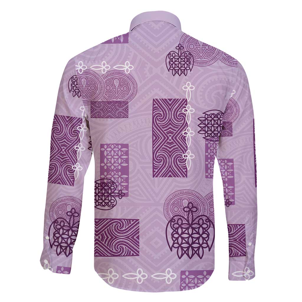 Vintage Lapita Family Matching Short Sleeve Bodycon Dress and Hawaiian Shirt Iconic Double Face Pattern Violet LT05 - Polynesian Pride