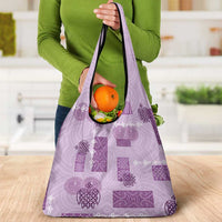 Vintage Lapita Grocery Bag Iconic Double Face Pattern Violet LT05 - Polynesian Pride