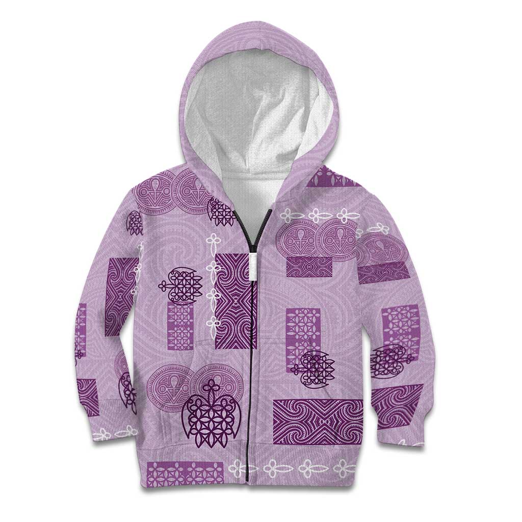 Vintage Lapita Kid Hoodie Iconic Double Face Pattern Violet