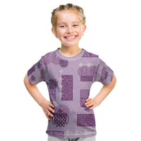 Vintage Lapita Kid T Shirt Iconic Double Face Pattern Violet LT05 Violet - Polynesian Pride