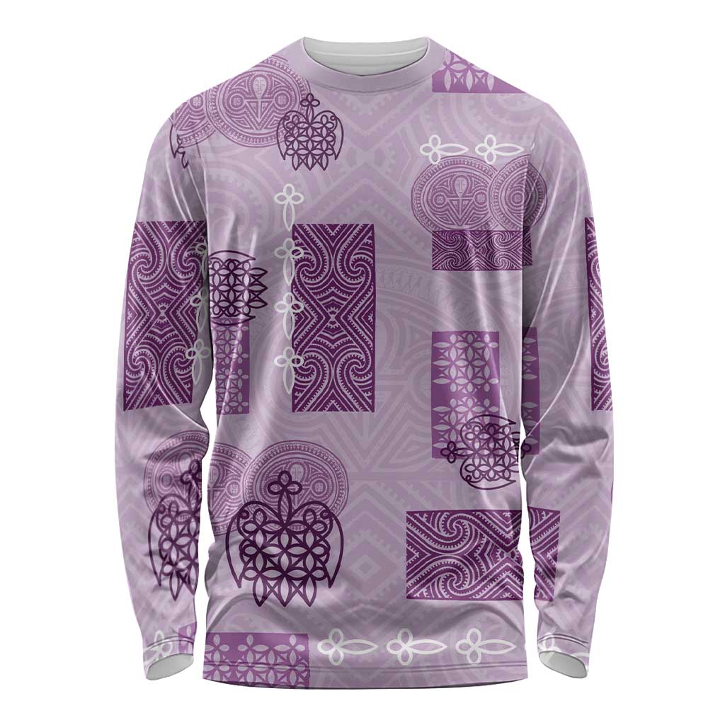 Vintage Lapita Long Sleeve Shirt Iconic Double Face Pattern Violet