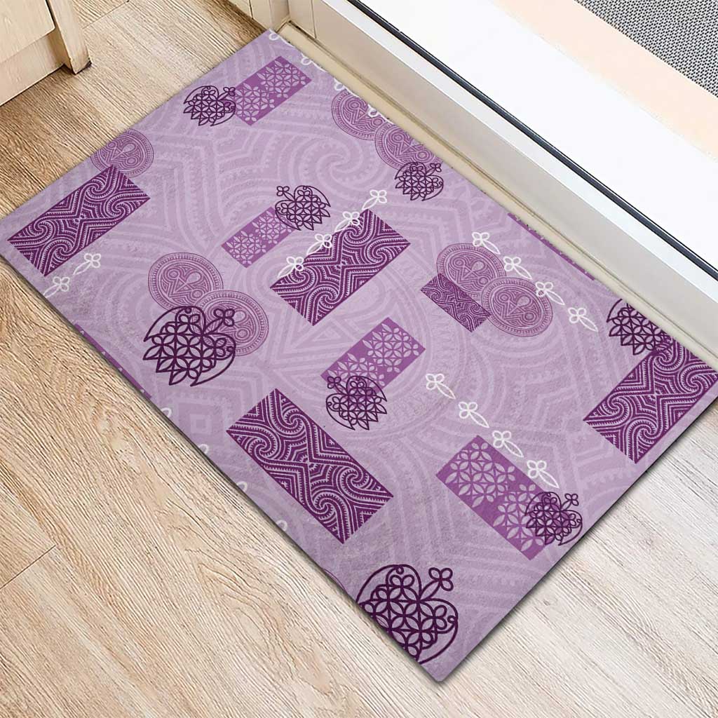 Vintage Lapita Rubber Doormat Iconic Double Face Pattern Violet