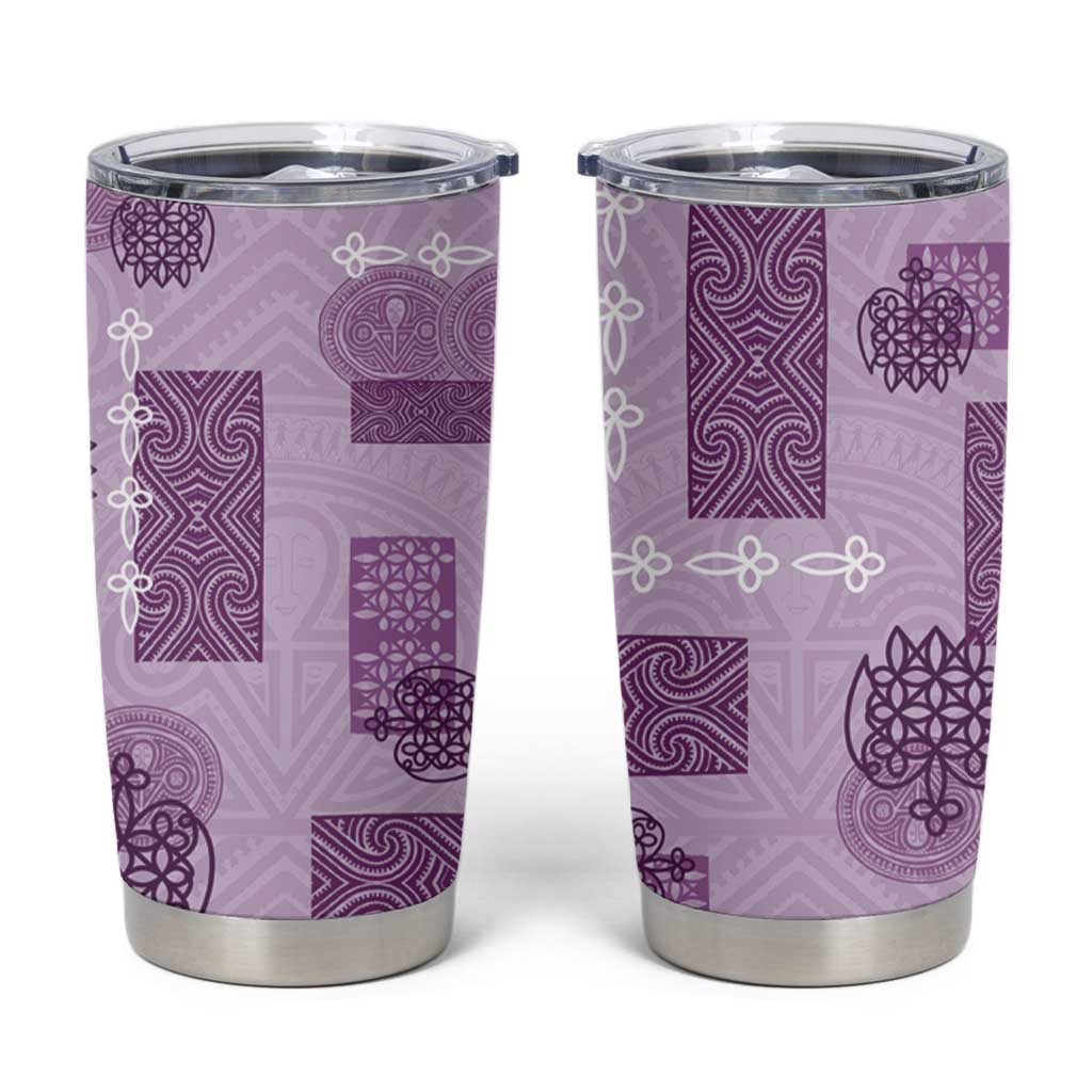 Vintage Lapita Tumbler Cup Iconic Double Face Pattern Violet LT05 Violet - Polynesian Pride