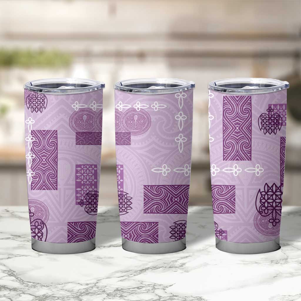 Vintage Lapita Tumbler Cup Iconic Double Face Pattern Violet LT05 - Polynesian Pride