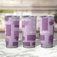 Vintage Lapita Tumbler Cup Iconic Double Face Pattern Violet LT05 - Polynesian Pride