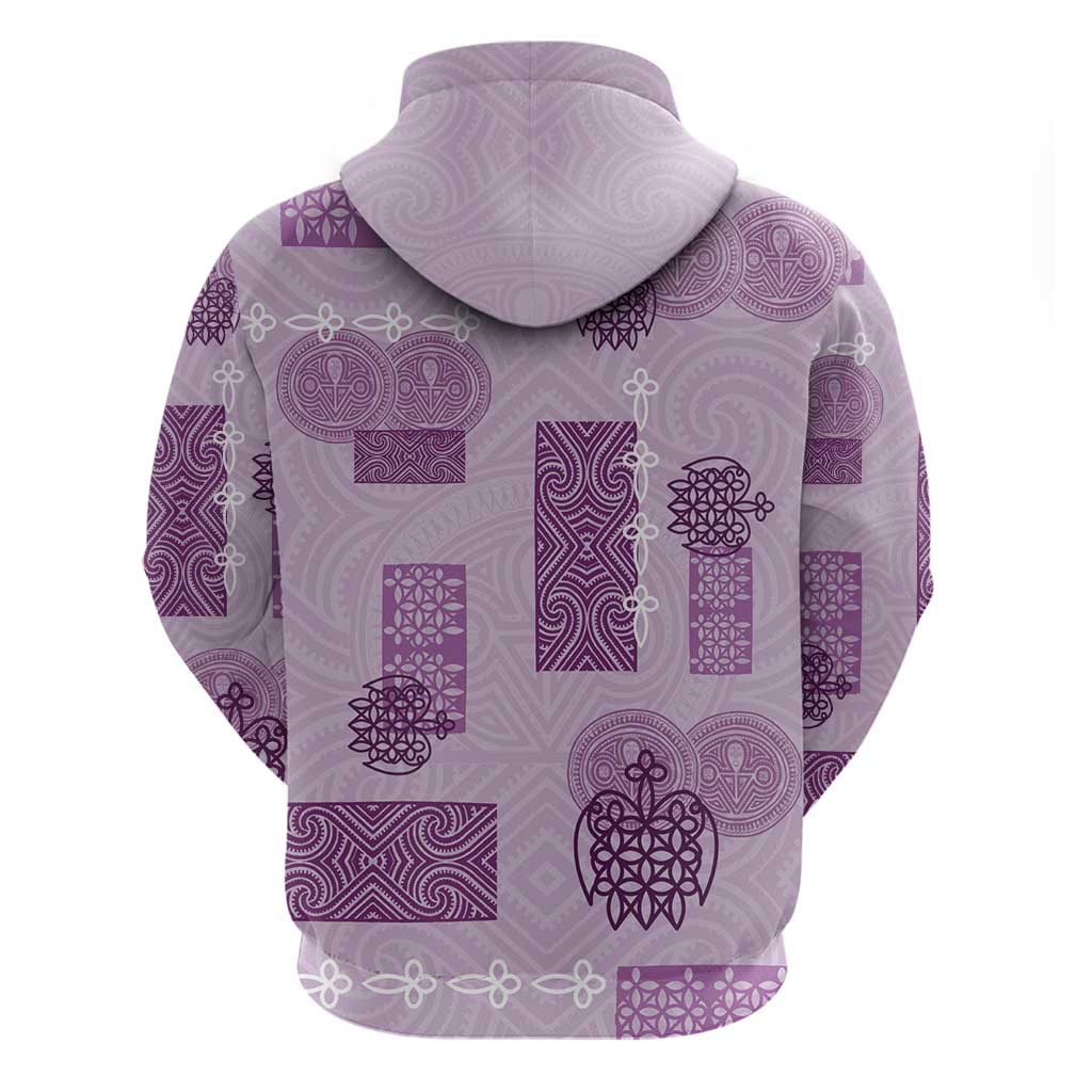 Vintage Lapita Zip Hoodie Iconic Double Face Pattern Violet