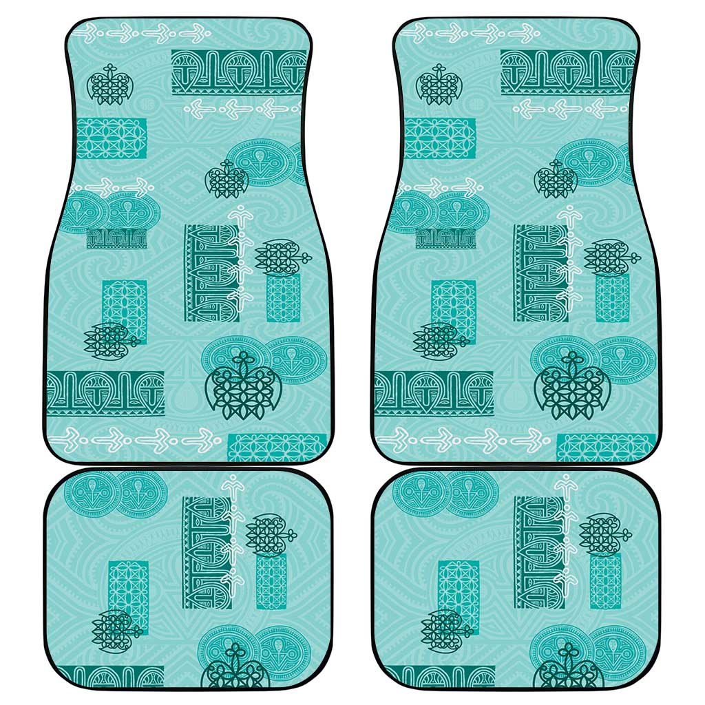 Vintage Lapita Car Mats Iconic Double Face Pattern Turquoise