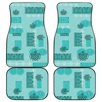 Vintage Lapita Car Mats Iconic Double Face Pattern Turquoise