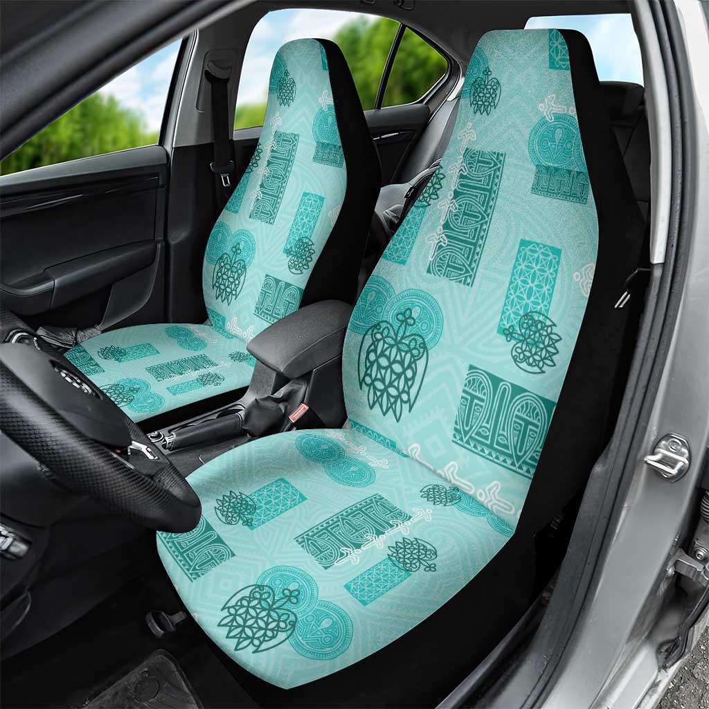 Vintage Lapita Car Seat Cover Iconic Double Face Pattern Turquoise