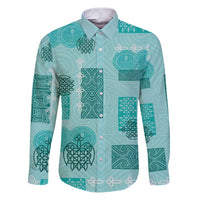 Vintage Lapita Family Matching Puletasi and Hawaiian Shirt Iconic Double Face Pattern Turquoise LT05