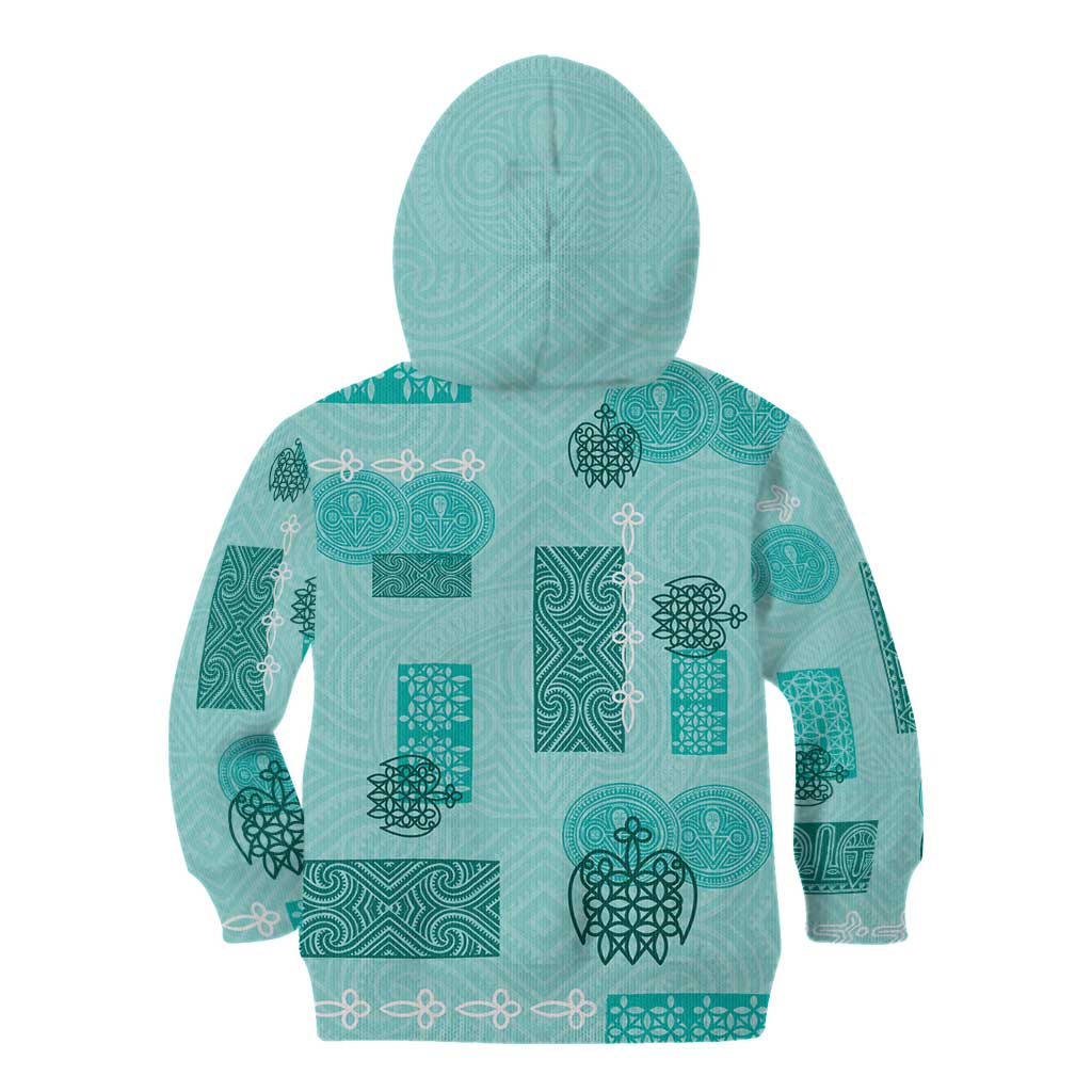 Vintage Lapita Kid Hoodie Iconic Double Face Pattern Turquoise LT05