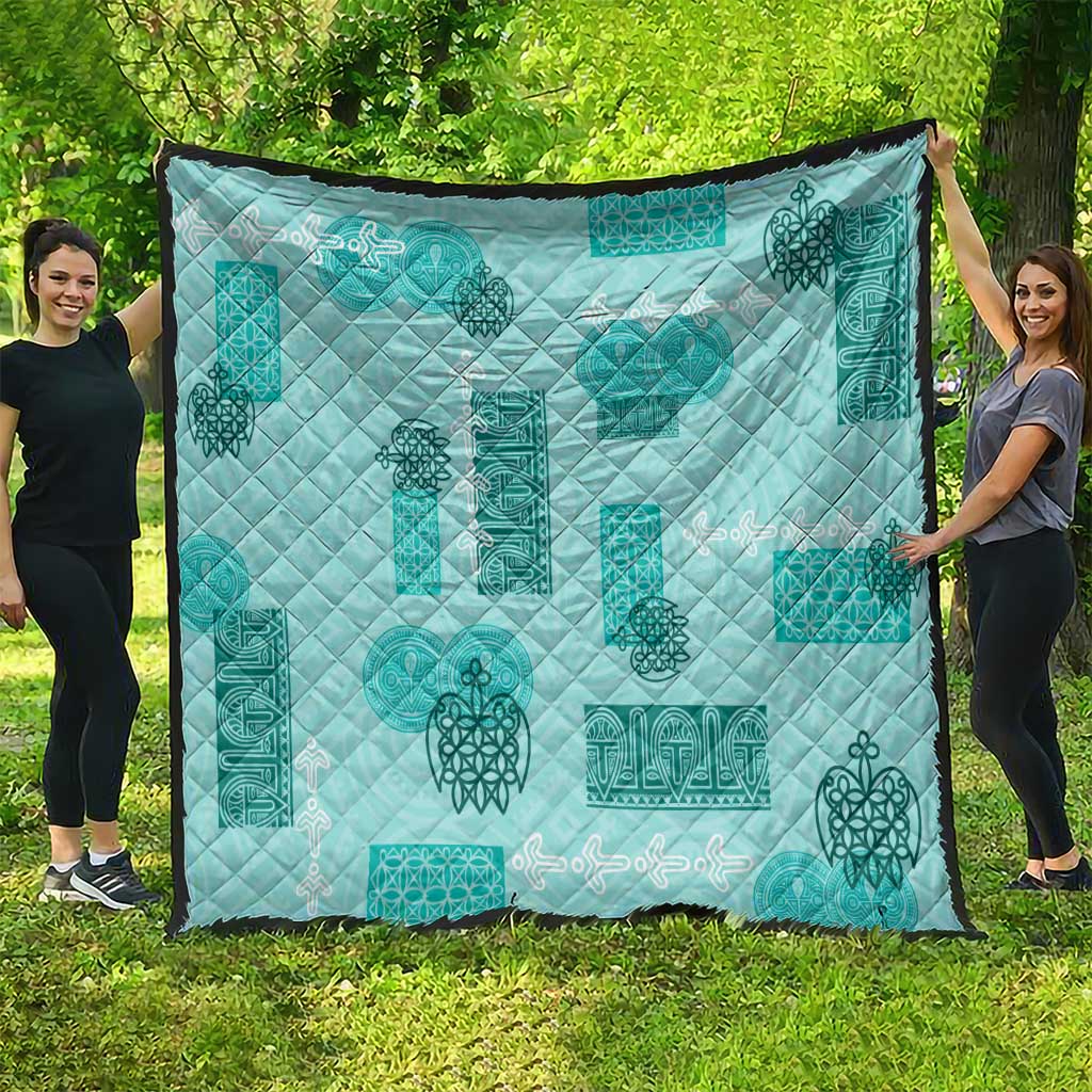 Vintage Lapita Quilt Iconic Double Face Pattern Turquoise