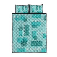 Vintage Lapita Quilt Bed Set Iconic Double Face Pattern Turquoise