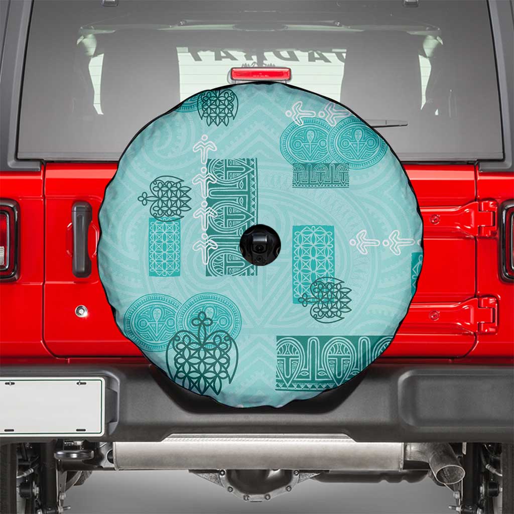 Vintage Lapita Spare Tire Cover Iconic Double Face Pattern Turquoise