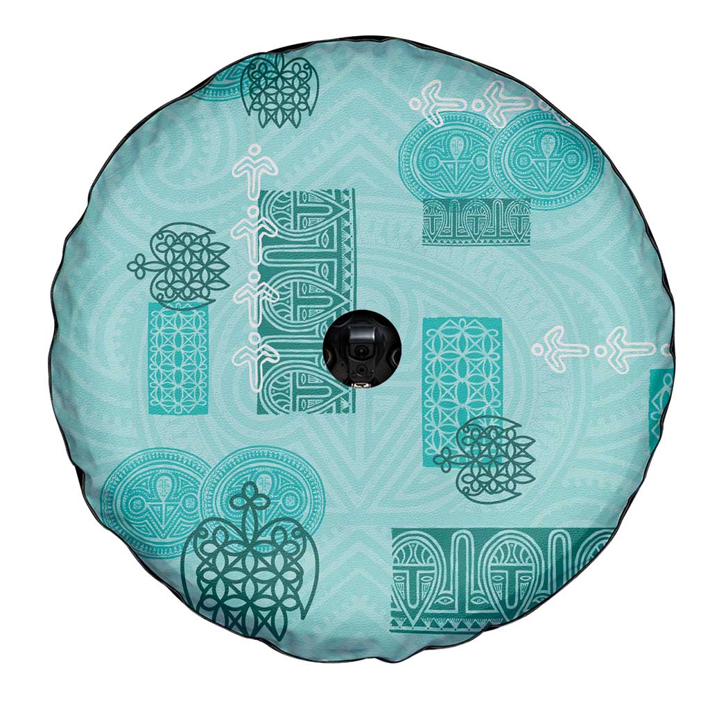 Vintage Lapita Spare Tire Cover Iconic Double Face Pattern Turquoise