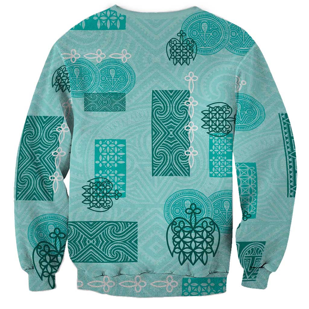 Vintage Lapita Sweatshirt Iconic Double Face Pattern Turquoise LT05