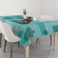 Vintage Lapita Tablecloth Iconic Double Face Pattern Turquoise LT05 - Polynesian Pride