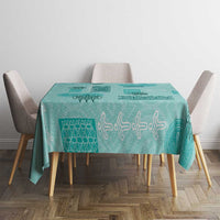 Vintage Lapita Tablecloth Iconic Double Face Pattern Turquoise LT05 - Polynesian Pride