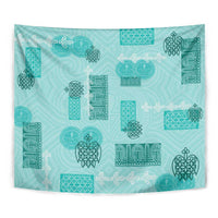 Vintage Lapita Tapestry Iconic Double Face Pattern Turquoise