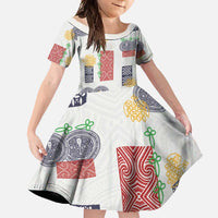 Vintage Lapita Family Matching Mermaid Dress and Hawaiian Shirt Iconic Double Face Pattern