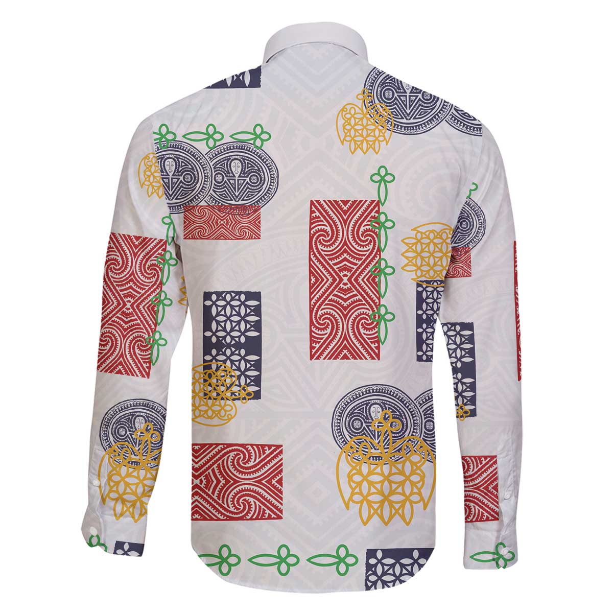 Vintage Lapita Family Matching Off The Shoulder Long Sleeve Dress and Hawaiian Shirt Iconic Double Face Pattern