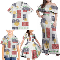 Vintage Lapita Family Matching Off Shoulder Maxi Dress and Hawaiian Shirt Iconic Double Face Pattern LT05 - Polynesian Pride