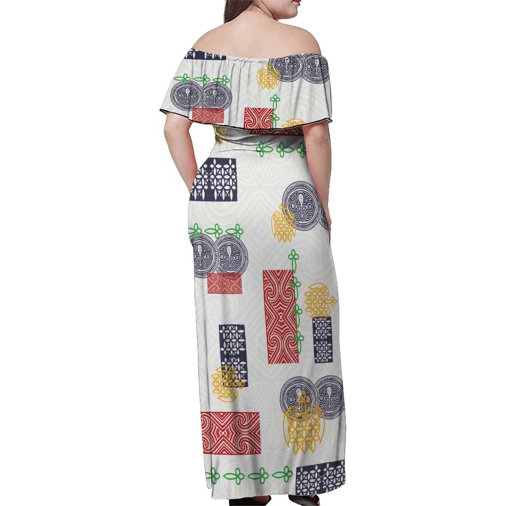 Vintage Lapita Family Matching Off Shoulder Maxi Dress and Hawaiian Shirt Iconic Double Face Pattern LT05 - Polynesian Pride