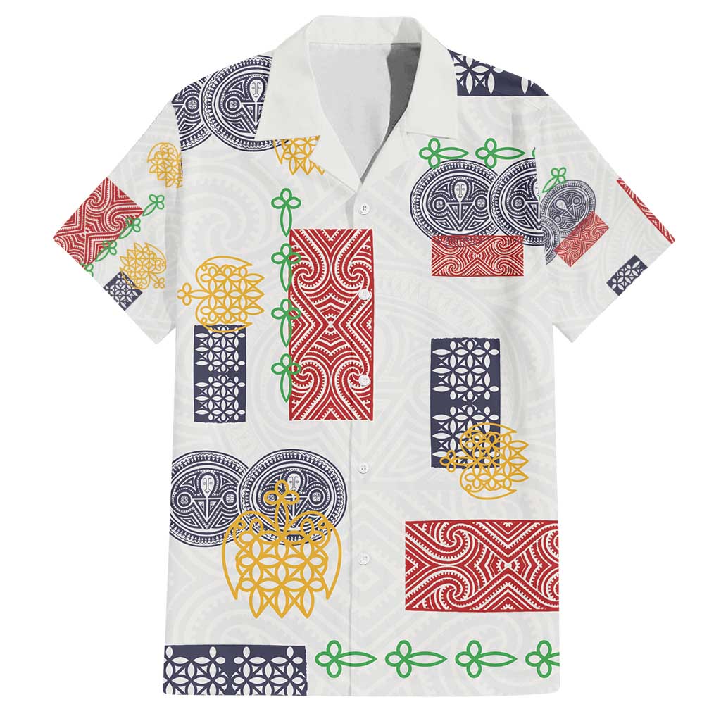 Vintage Lapita Family Matching Off Shoulder Short Dress and Hawaiian Shirt Iconic Double Face Pattern