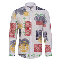 Vintage Lapita Family Matching Short Sleeve Bodycon Dress and Hawaiian Shirt Iconic Double Face Pattern LT05 Dad's Shirt - Long Sleeve Colorful - Polynesian Pride