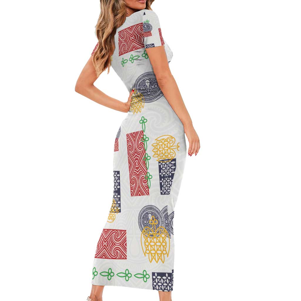 Vintage Lapita Family Matching Short Sleeve Bodycon Dress and Hawaiian Shirt Iconic Double Face Pattern LT05 - Polynesian Pride