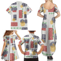 Vintage Lapita Family Matching Summer Maxi Dress and Hawaiian Shirt Iconic Double Face Pattern LT05 - Polynesian Pride