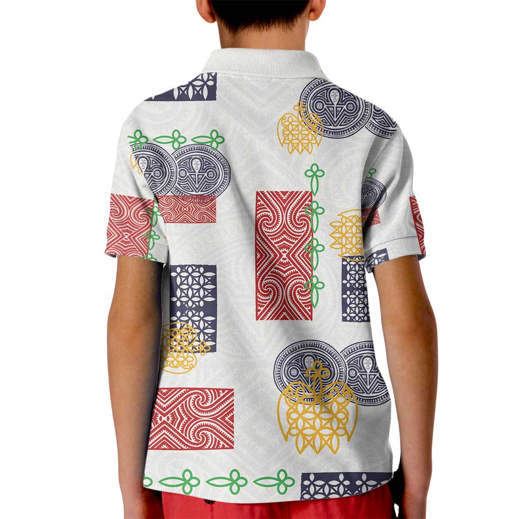 Vintage Lapita Kid Polo Shirt Iconic Double Face Pattern LT05 - Polynesian Pride