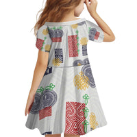 Vintage Lapita Kid Short Sleeve Dress Iconic Double Face Pattern