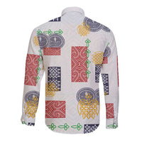 Vintage Lapita Long Sleeve Button Shirt Iconic Double Face Pattern