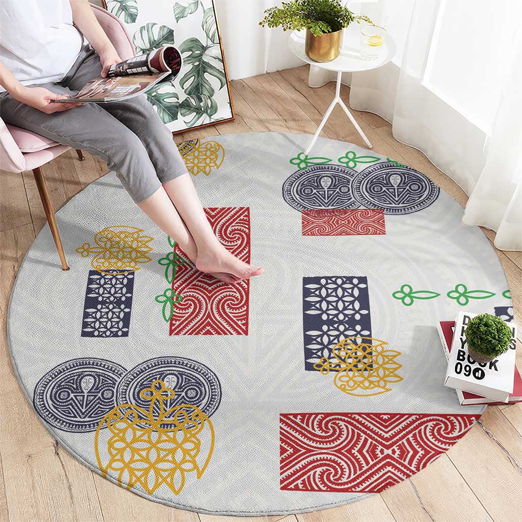 Vintage Lapita Round Carpet Iconic Double Face Pattern