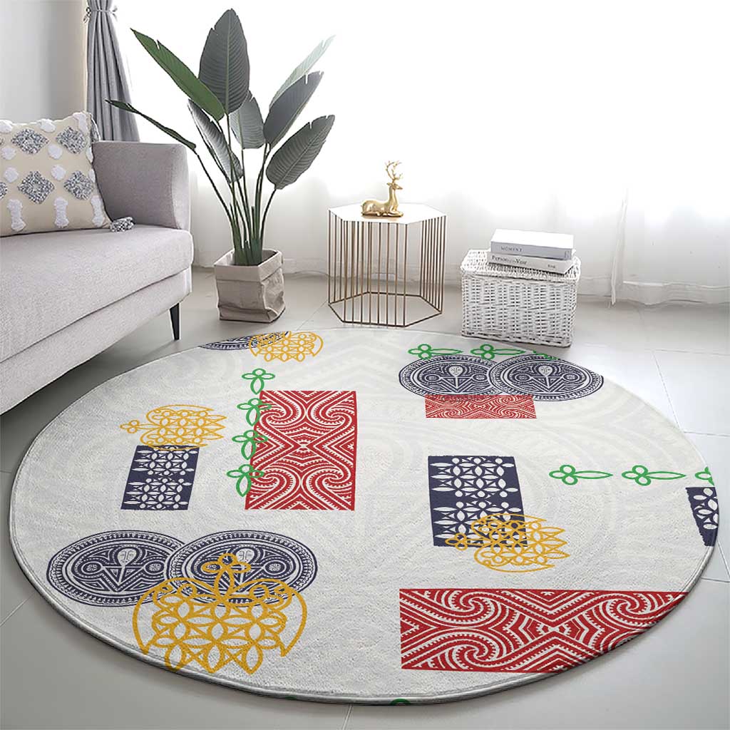 Vintage Lapita Round Carpet Iconic Double Face Pattern