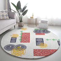 Vintage Lapita Round Carpet Iconic Double Face Pattern