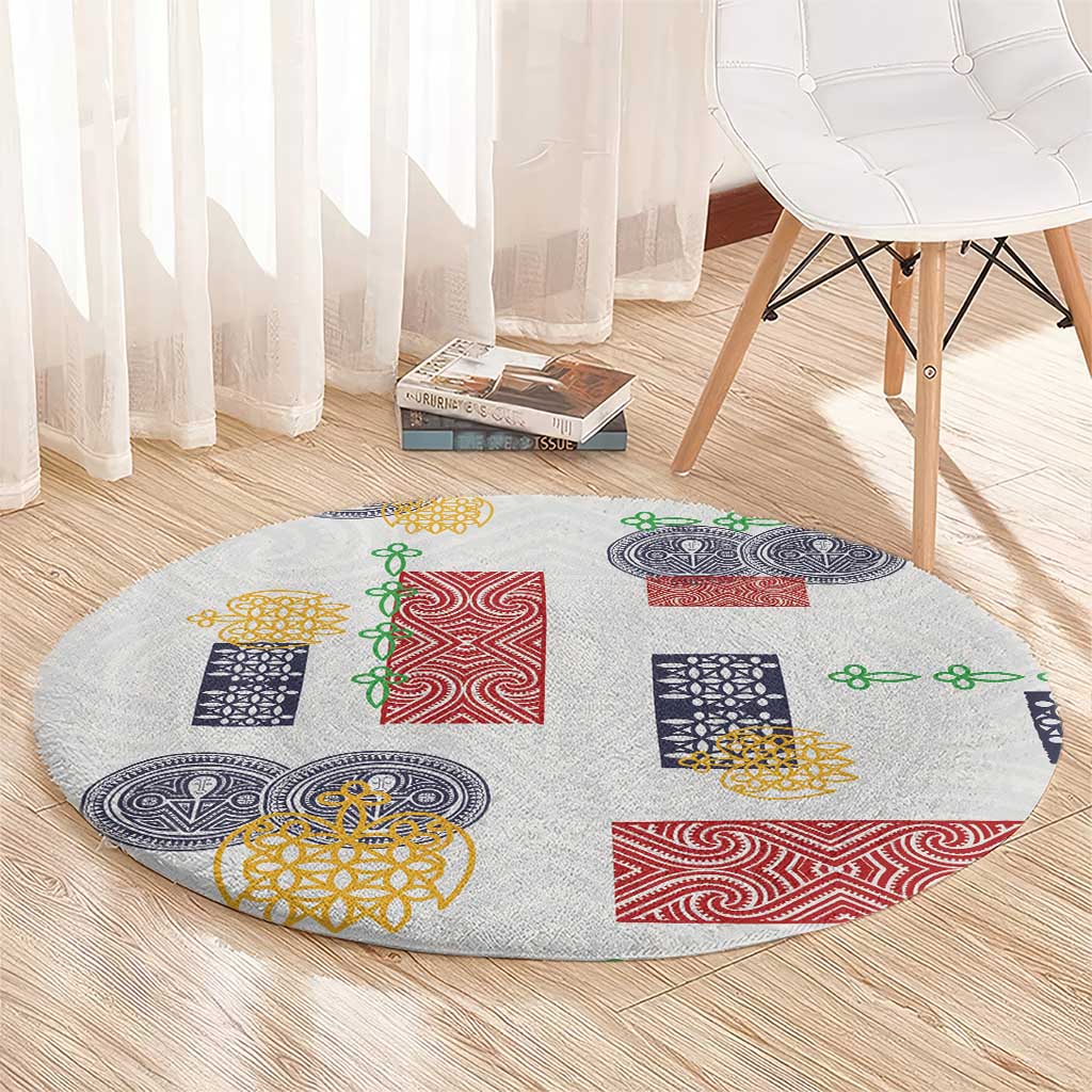 Vintage Lapita Round Carpet Iconic Double Face Pattern