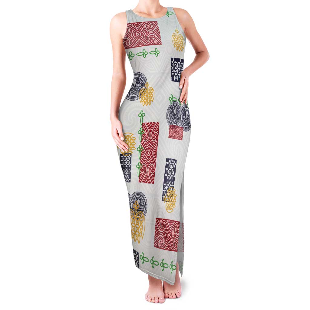Vintage Lapita Tank Maxi Dress Iconic Double Face Pattern