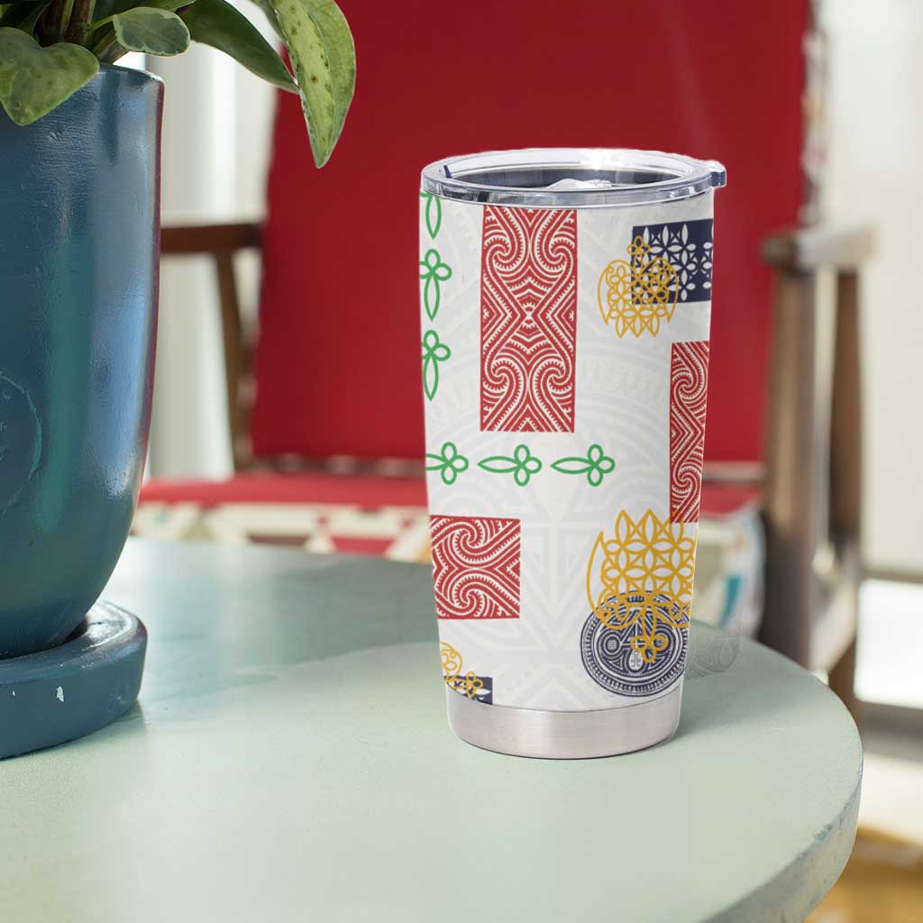 Vintage Lapita Tumbler Cup Iconic Double Face Pattern LT05 - Polynesian Pride