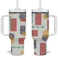 Vintage Lapita Tumbler With Handle Iconic Double Face Pattern LT05 One Size: 40 oz Colorful - Polynesian Pride