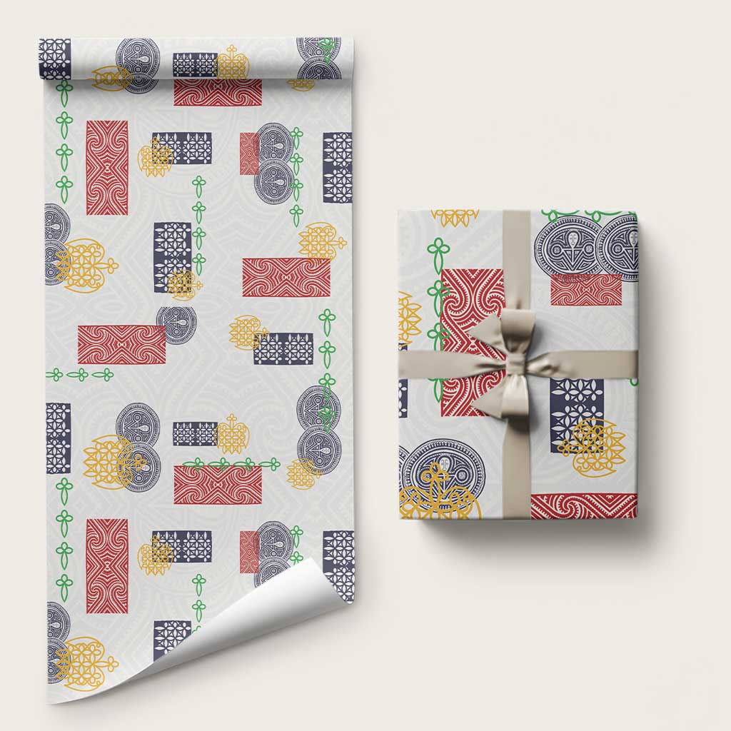 Vintage Lapita Wrapping Paper Iconic Double Face Pattern LT05 58" × 23" Colorful - Polynesian Pride