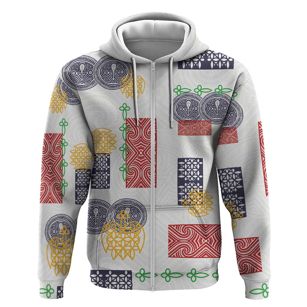 Vintage Lapita Zip Hoodie Iconic Double Face Pattern