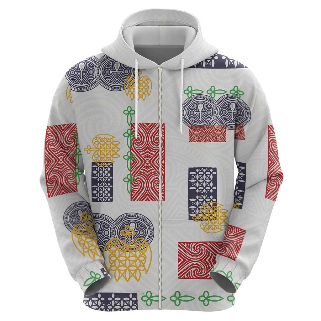 Vintage Lapita Zip Hoodie Iconic Double Face Pattern