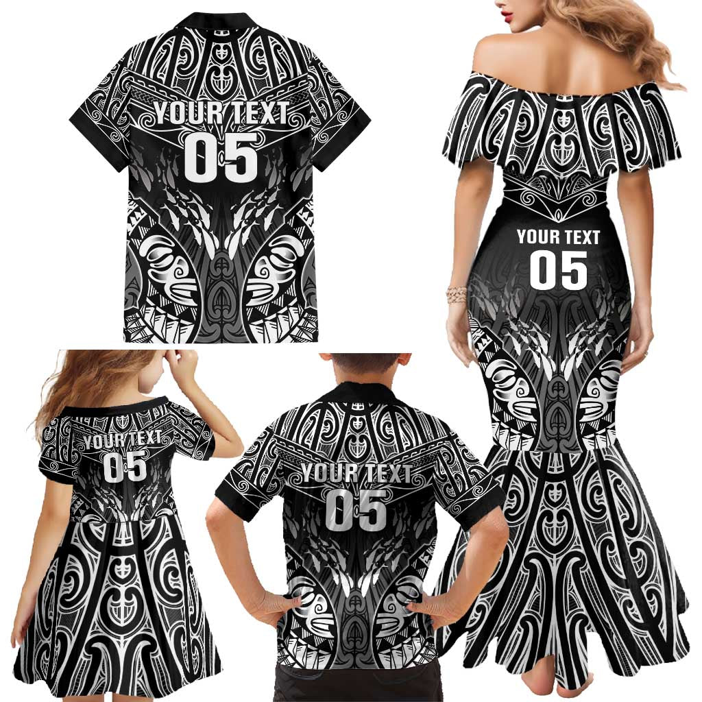 Custom New Zealand Fishing Family Matching Mermaid Dress and Hawaiian Shirt Aotearoa Maori Koru - Polynesian Pride