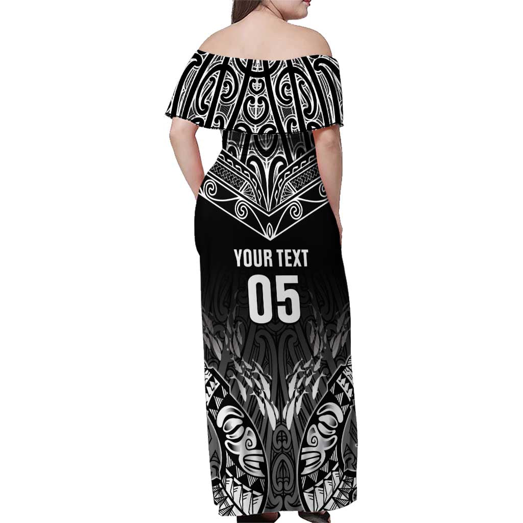 Custom New Zealand Fishing Family Matching Off Shoulder Maxi Dress and Hawaiian Shirt Aotearoa Maori Koru - Polynesian Pride